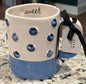 New Rae Dunn white blueberry 🫐 ceramic coffee mug SWEET