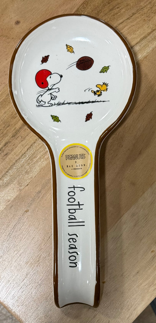 New Rae Dunn x Peanuts Snoopy ceramic spoon rest FOOTBALL SEASON