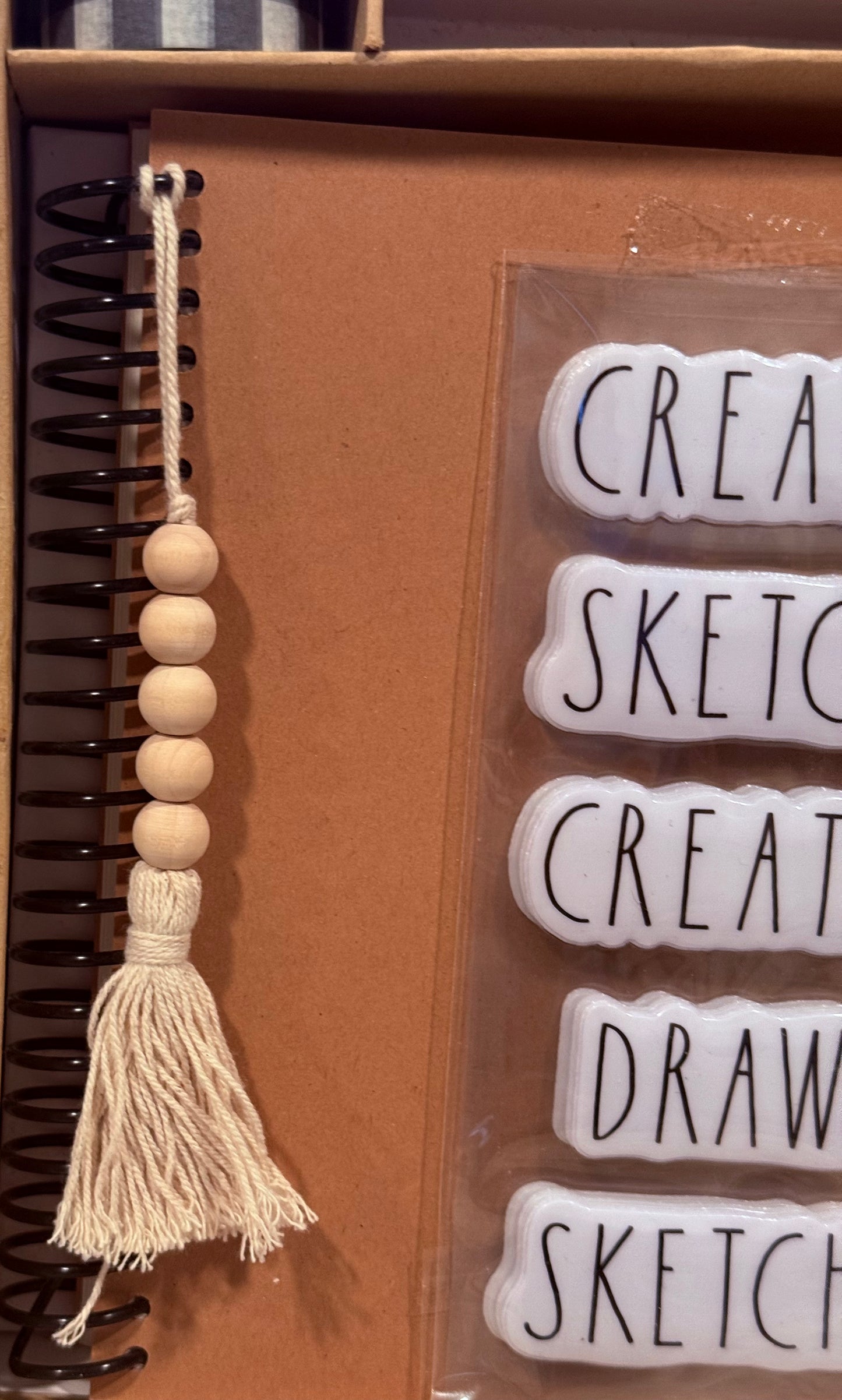 New Rae Dunn art gift set sketch pad, markers, stickers