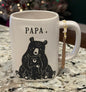 New Rae Dunn white ceramic coffee mug PAPA. With cub