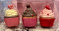 New Sweet Treats resin 3-piece faux cupcake Valentines Day decor