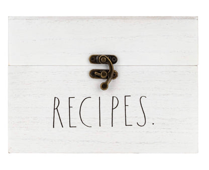New Rae Dunn white wood RECIPES. storage box