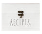 New Rae Dunn white wood RECIPES. storage box