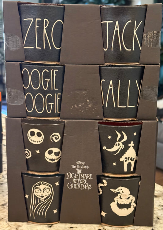 New Rae Dunn x Nightmare before Christmas ceramic ramekin cup set black matte