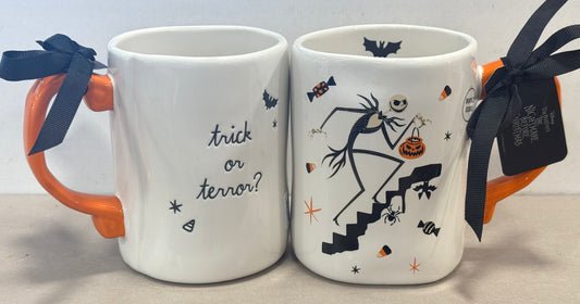 New Rae Dunn x Nightmare before Christmas ceramic Halloween coffee mug decor TRICK OR TERROR