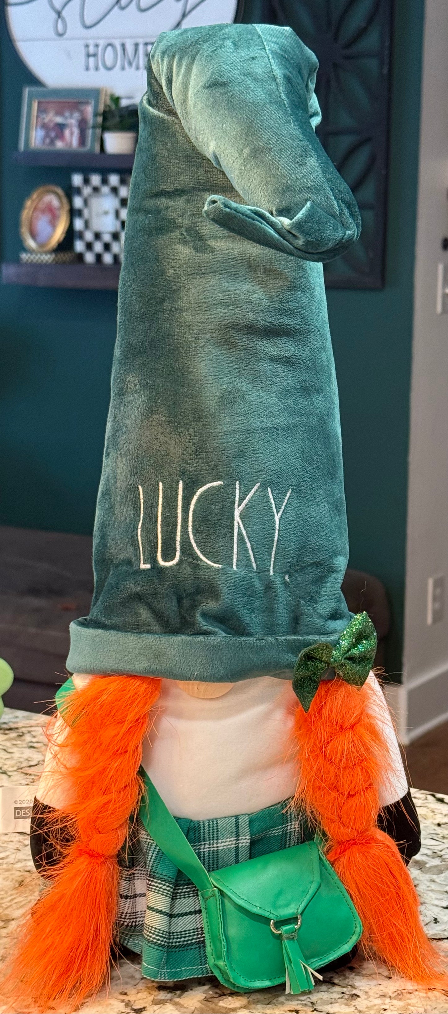 New Rae Dunn St. Patrick’s Day decor plush girl gnome LUCKY.
