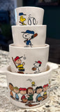 New Rae Dunn ceramic Peanuts Snoopy baseball measuring cup set