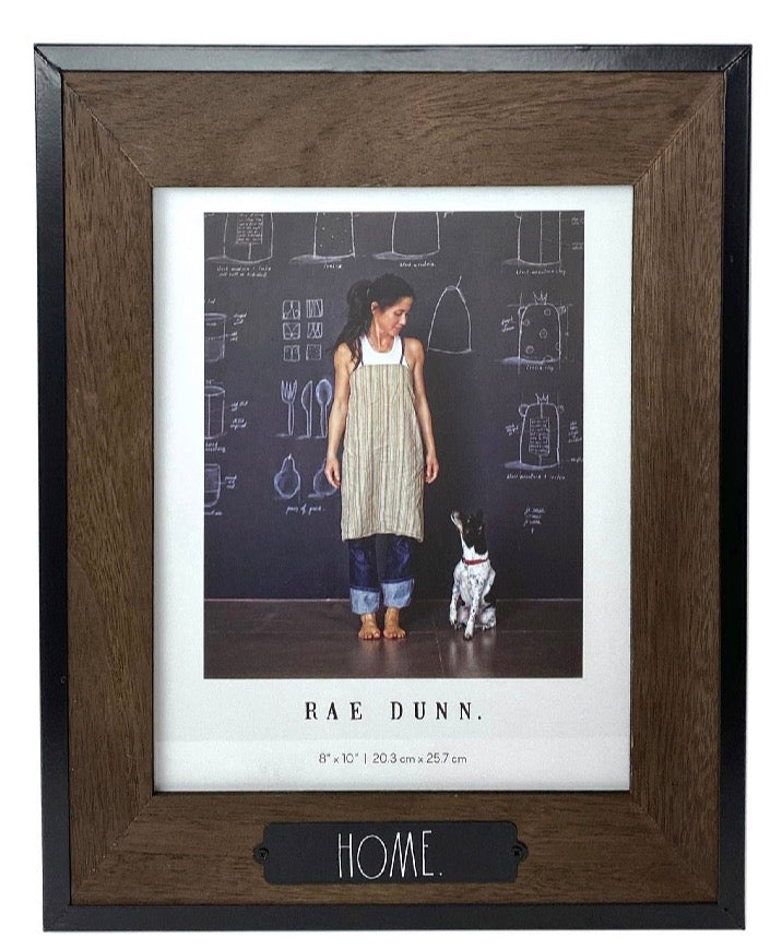 New Rae Dunn HOME 8 x 10 Black and Wooden Picture Frame