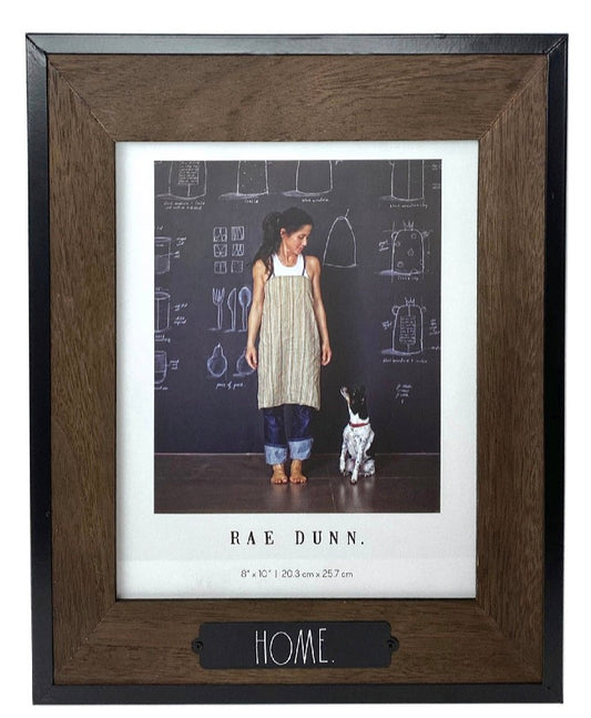 New Rae Dunn HOME 8 x 10 Black and Wooden Picture Frame