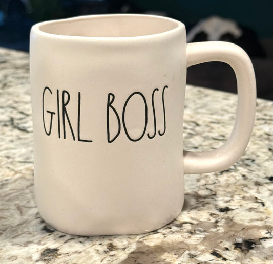 New Rae Dunn ceramic fall coffee mug GIRL BOSS