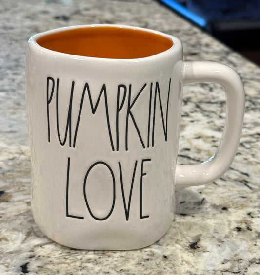 New Rae Dunn fall ceramic coffee mug PUMPKIN LOVE