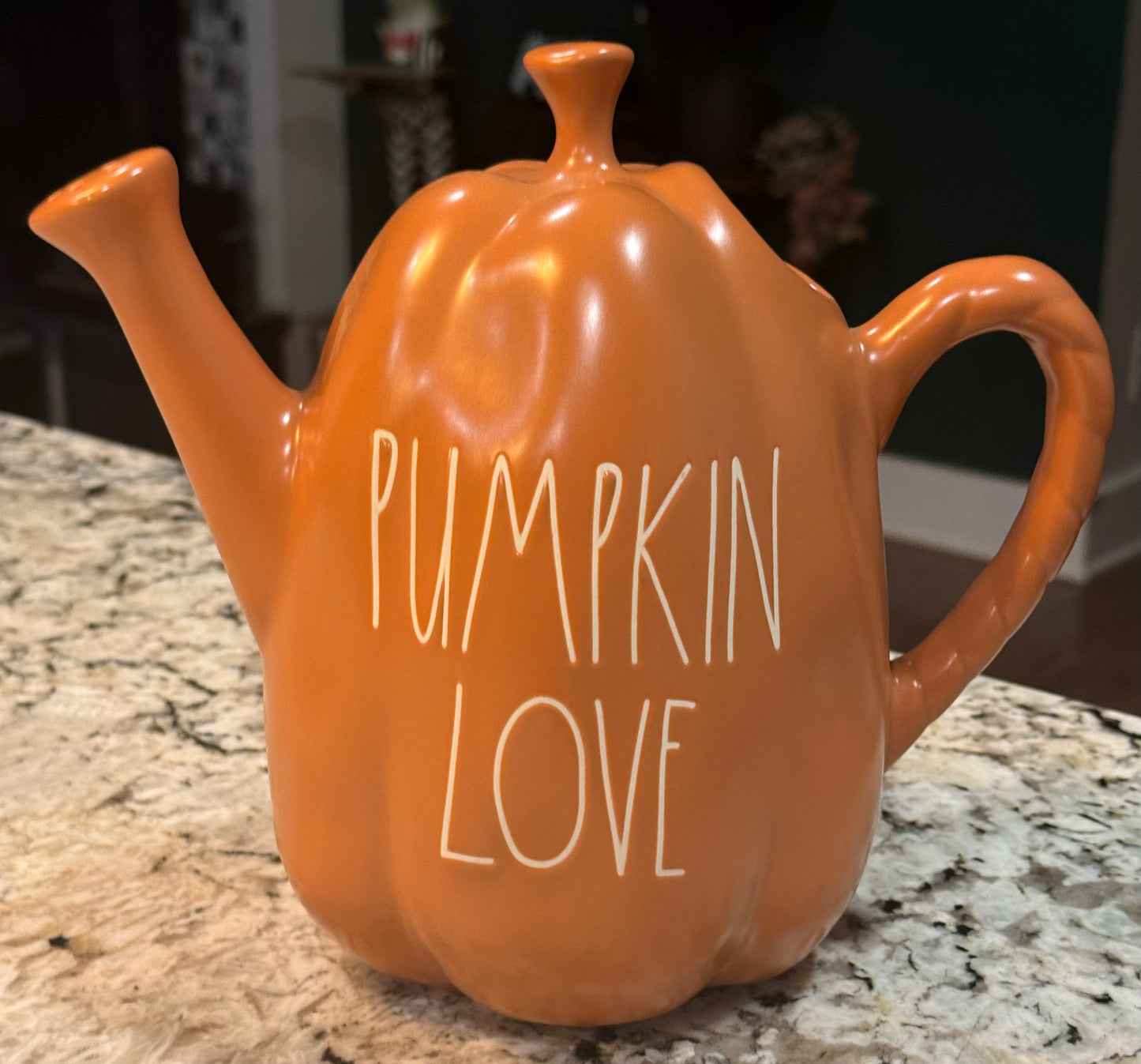 New Rae Dunn fall ceramic watering can PUMPKIN LOVE vase