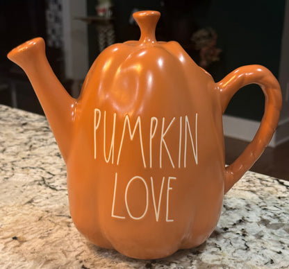 New Rae Dunn fall ceramic watering can PUMPKIN LOVE vase