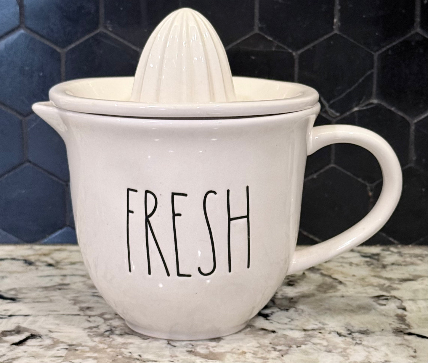 New Rae Dunn white ceramic juicer FRESH