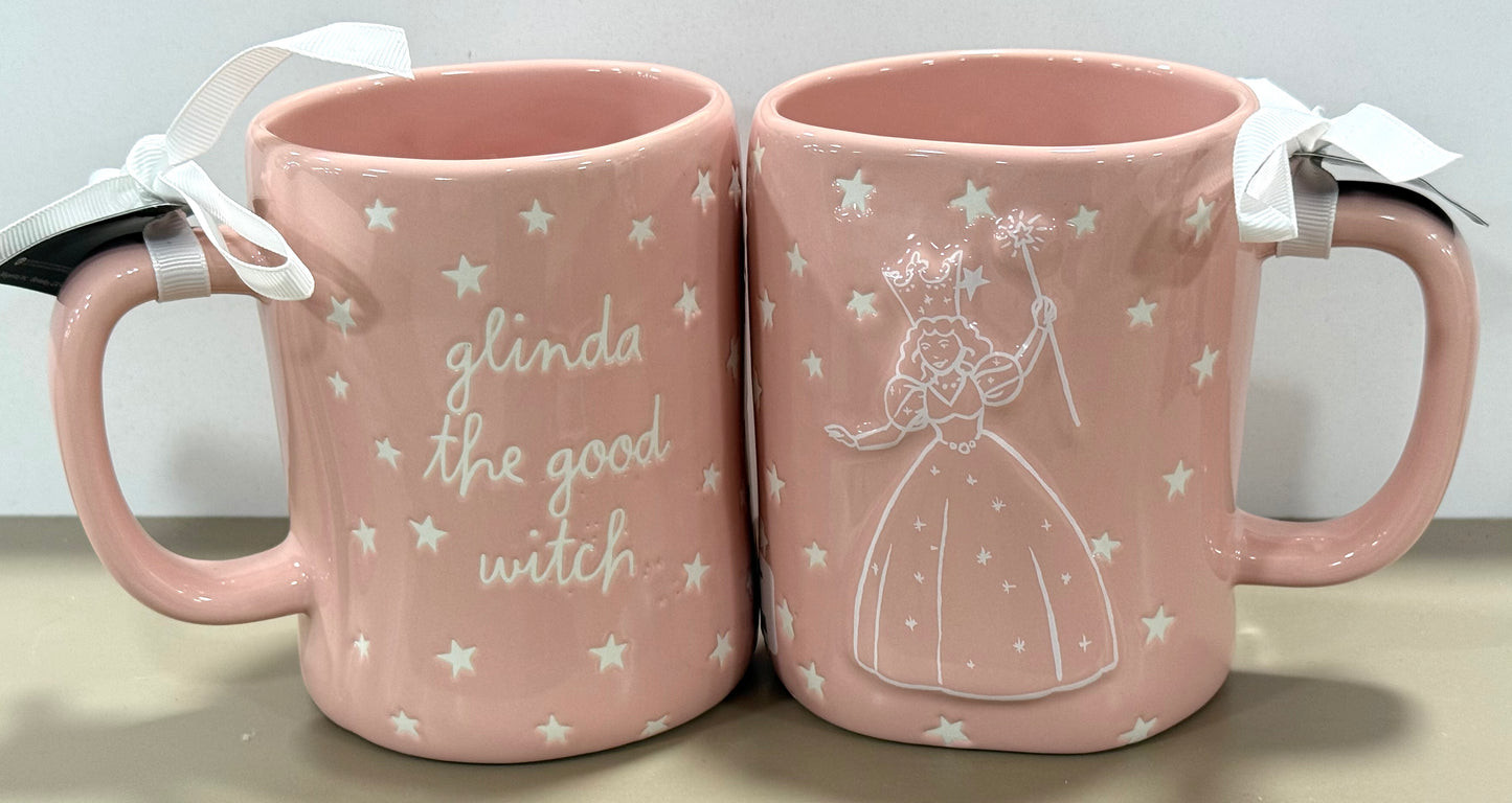 New Rae Dunn x Wizard of Oz pink ceramic coffee mug GLINDA THE GOOD WITCH