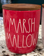 New Rae Dunn 5” ceramic MARSHMALLOW canister red