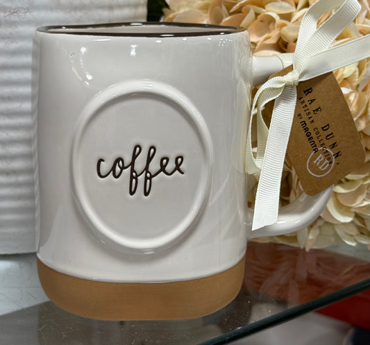 New Rae Dunn ceramic clay bottom coffee mug COFFEE