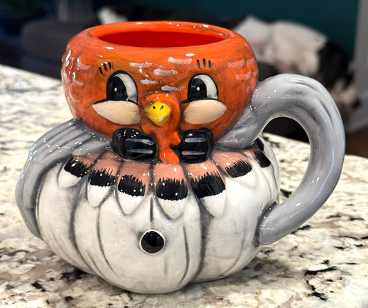 New Joanna Parker ceramic turkey fall coffee mug