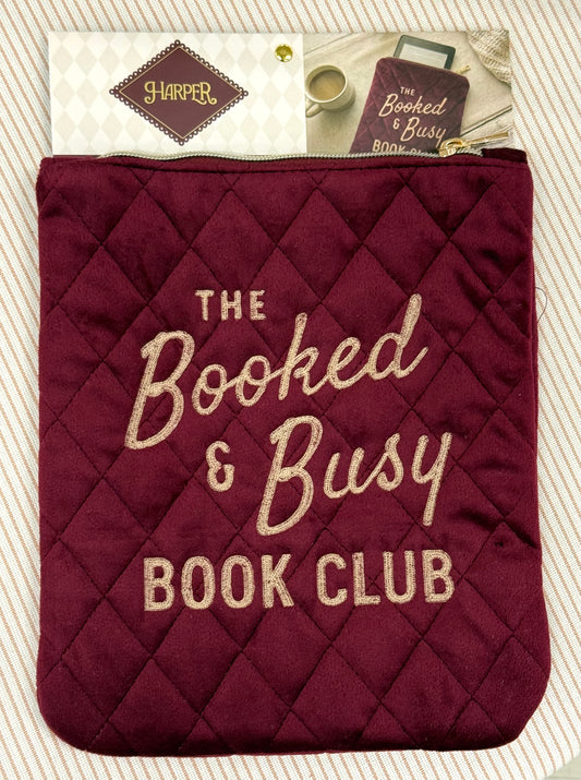 New red wine velvet reading tablet cover THE BOOKED AND BUSY 8x10