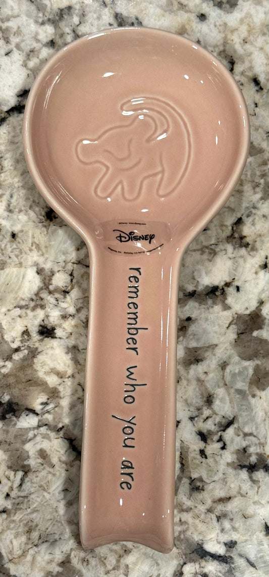 New Rae Dunn x The Lion King peach ceramic sooon rest REMEMBER WHO YOU ARE