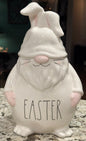 New Rae Dunn white ceramic Easter 10” gnome bunny decor EASTER
