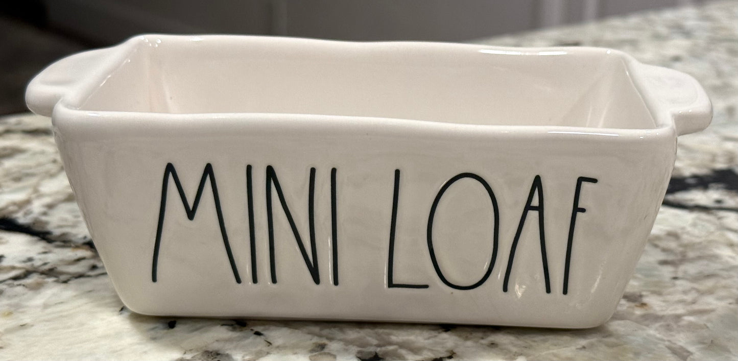 New Rae Dunn white ceramic 5” MINI LOAF pan