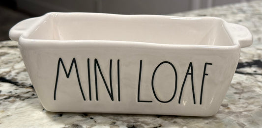 New Rae Dunn white ceramic 5” MINI LOAF pan