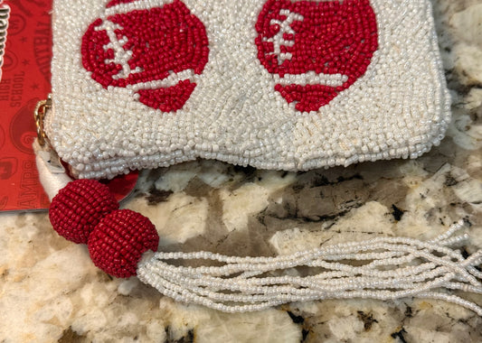 New Made in India beaded football 🏈 print game day pouch
