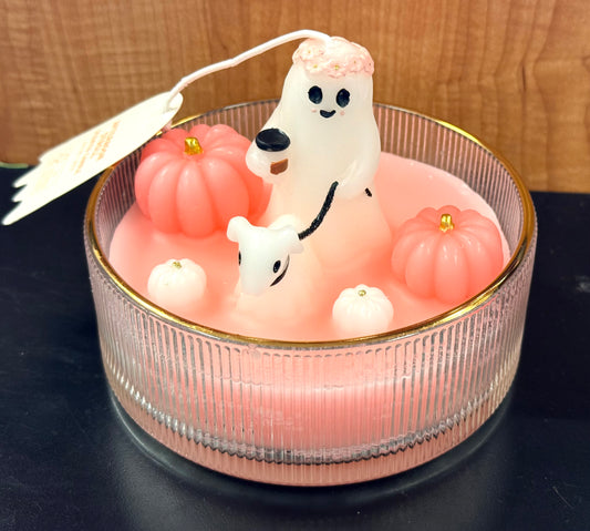 New pink viral Ghost Dog Halloween candle