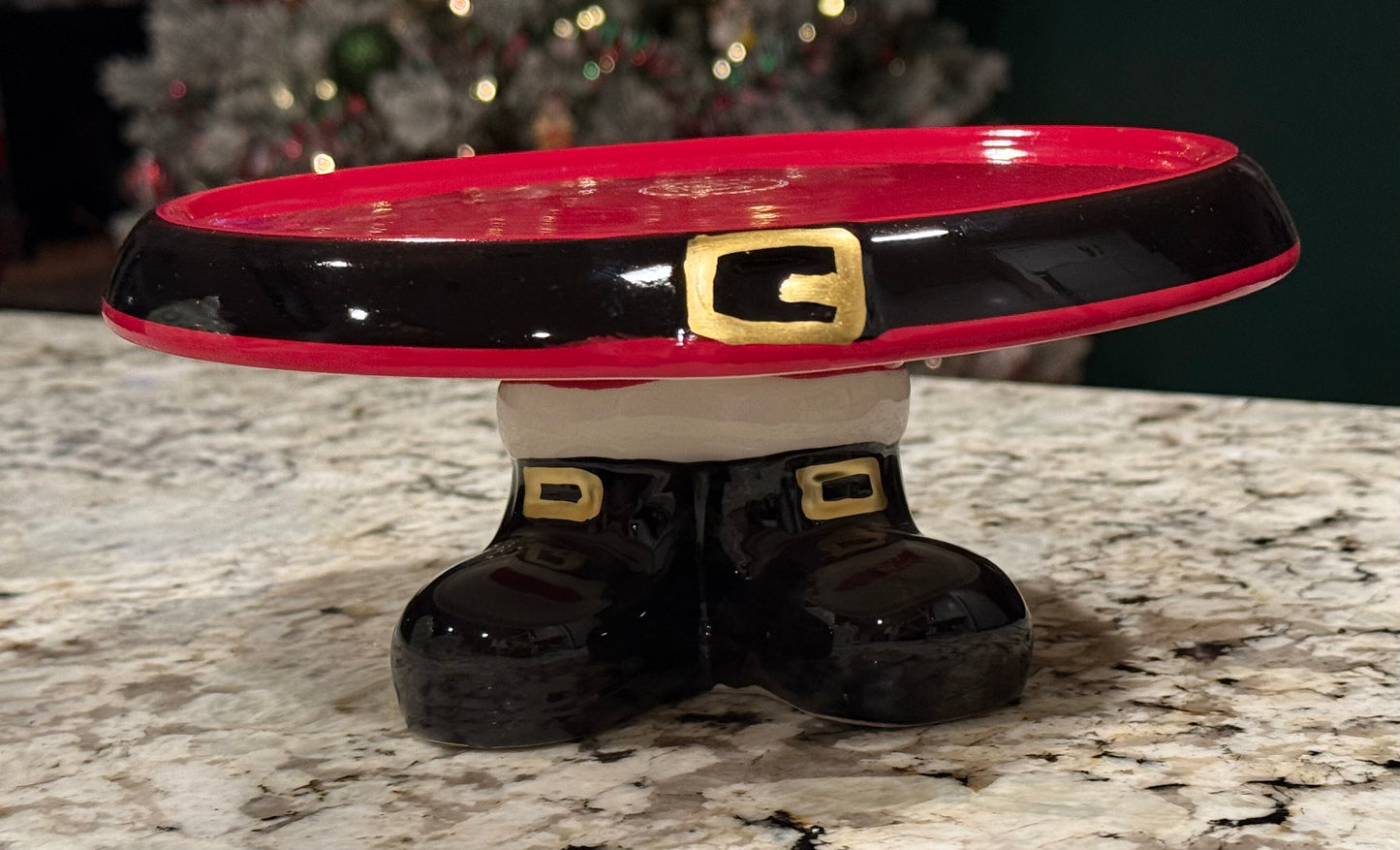 New ceramic Santa Suit cupcake/cake riser stand decor