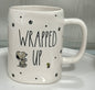New Rae Dunn x Peanuts Snoopy ceramic coffee mug WRAPPED UP mummy