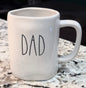 New Rae Dunn white ceramic coffee mug DAD
