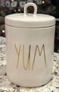New Rae Dunn white ceramic canister 6” YUM
