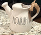 New Rae Dunn white ceramic watering pitcher NOURISH