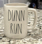 Rae Dunn white ceramic coffee mug DUNN RUN