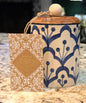 New Made in India ceramic blue print 5” ceramic top canister