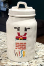 Rae Dunn ceramic retired WISH Christmas canister