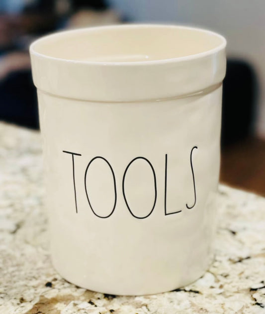 Rae Dunn white ceramic TOOLS utensil holder