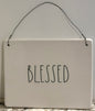 New Rae Dunn ceramic BLESSED wall sign 8x7.5
