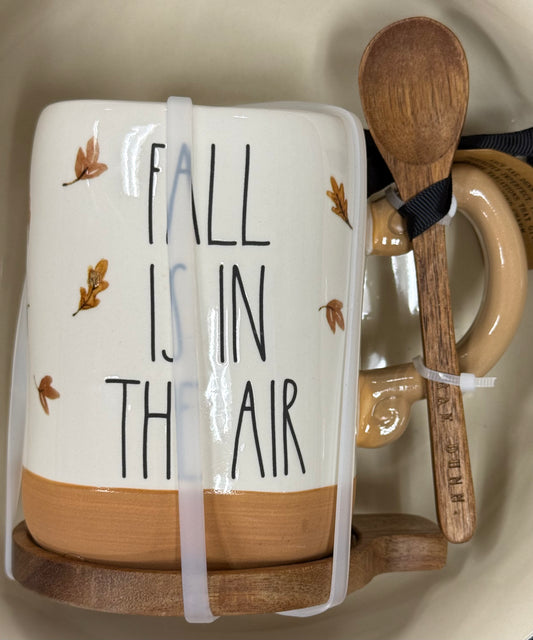 New Rae Dunn ceramic coffee mug set FALL IS IN THE AIR