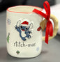 New Rae Dunn white ceramic coffee mug MERRY STITCHMAS Lilo and Stich decor