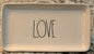 Rae Dunn white ceramic LOVE tray 10x5