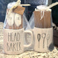 New Rae Dunn white ceramic baking gift set HEAD BAKER/mini utensils inside