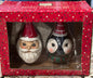 New Joanna Parker ceramic Snowman & penguin ornament set