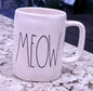 Rae Dunn white ceramic coffee mug MEOW