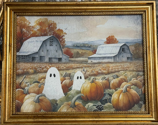 New viral Ghost Halloween picture wall decor pumpkin patch 10x8