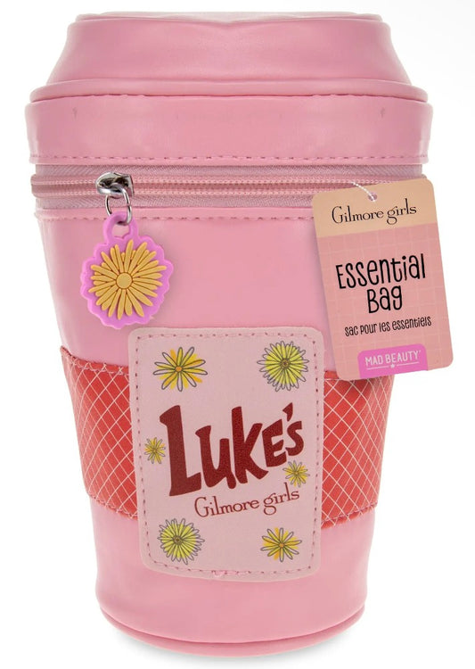 New Mad Beauty The Gilmore Girls pink coffee cup essential accessories zip bag 5x5x8