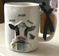 New Rae Dunn white ceramic Farm line cow MOO MOO MOO Coffee mug