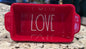 New Rae Dunn red ceramic ❤️ red Valentine’s Day mini baking pan 5x4 LOVE