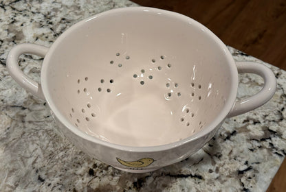 Rae Dunn white ceramic Easter colander PEEP